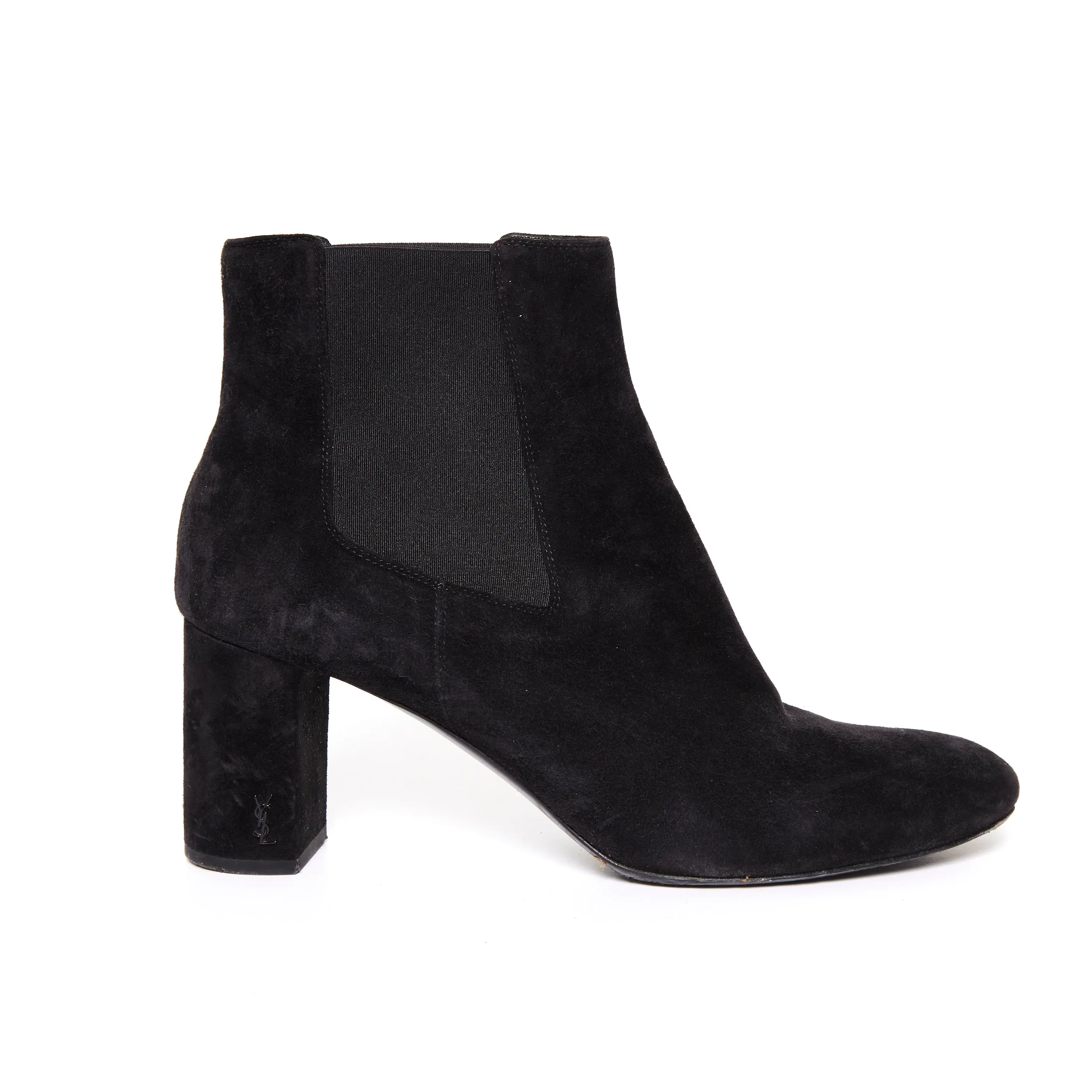 Ankle Sexy Boots SAINT LAURENT Lou Ankle Boots In Black Suede Boots