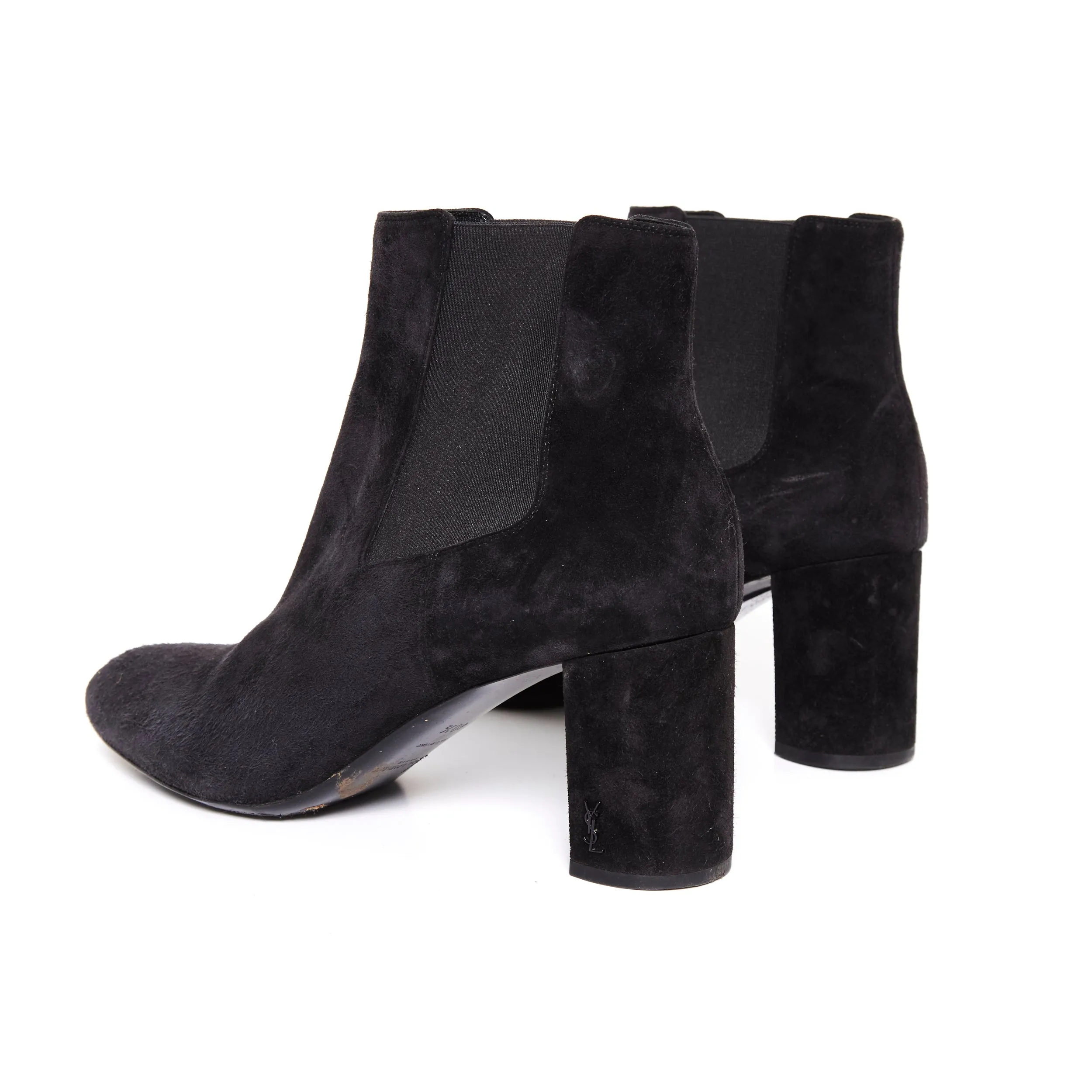 Split Toe Ankle Boots SAINT LAURENT Lou Ankle Boots In Black Suede Boots