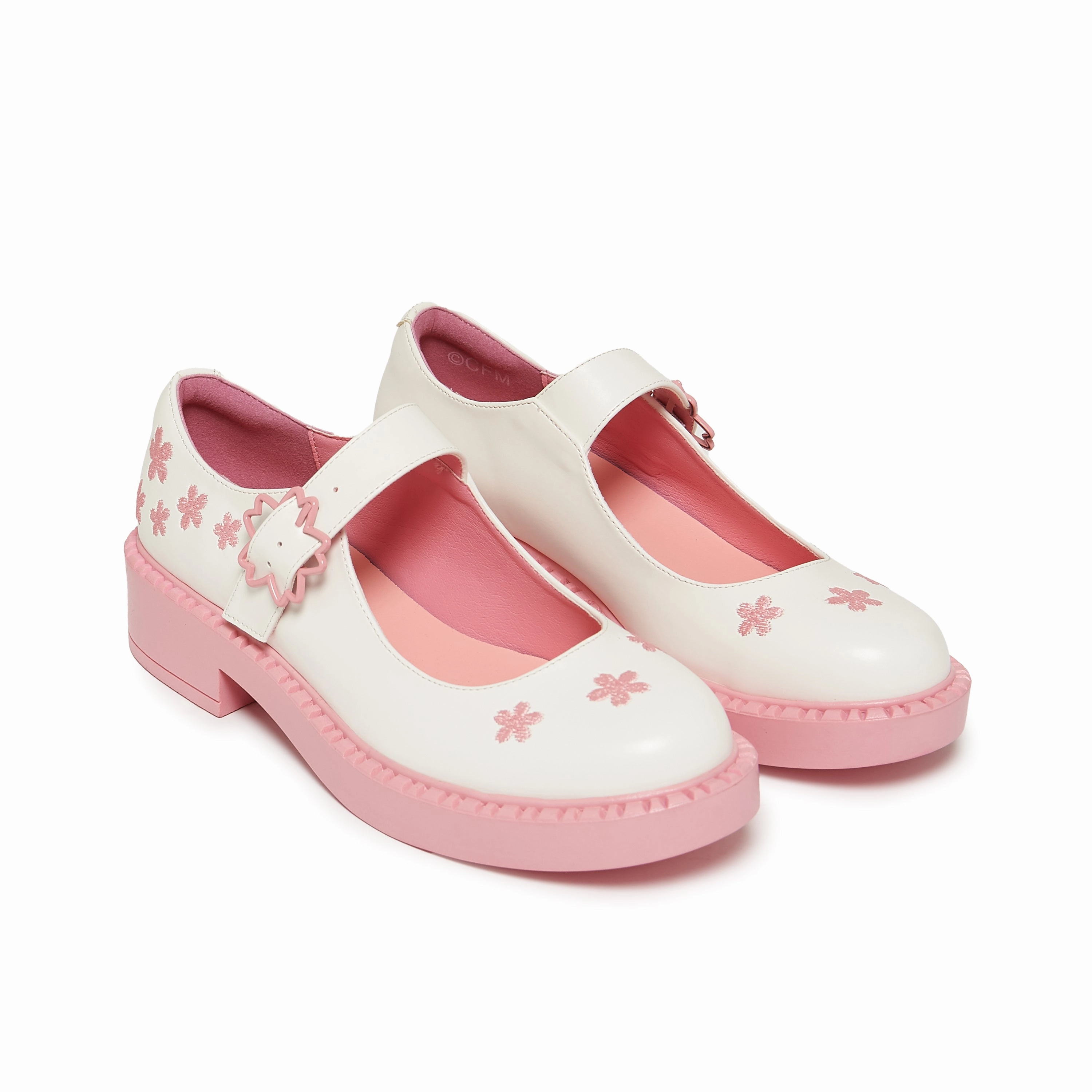 Earth Origins Florence Mary Jane Shoes Sakura Miku Cherry Blossom Mary Janes - White