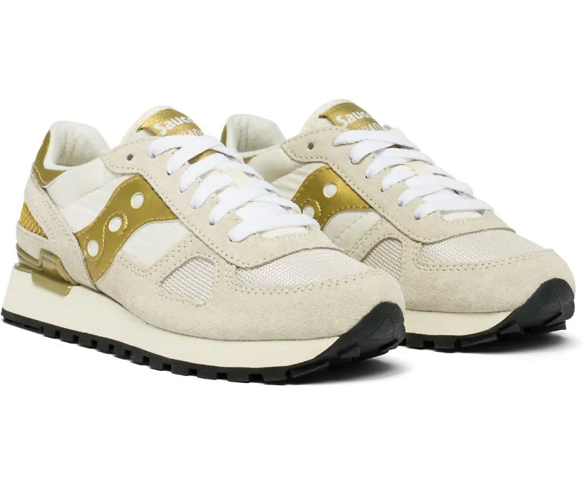 Saucony Originals scarpa sneakers da donna Shadow S1108-720 bianco-oro Wash Sneakers