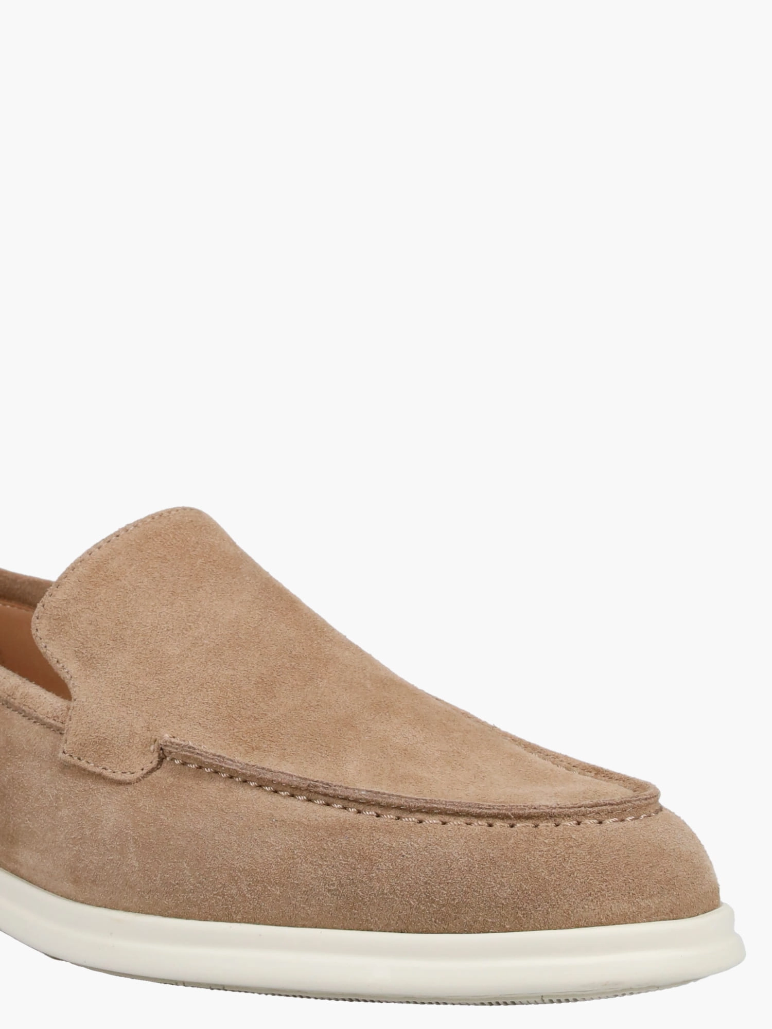 Lorenzo Plain Beige Suede Normal Flat Cover Shoes