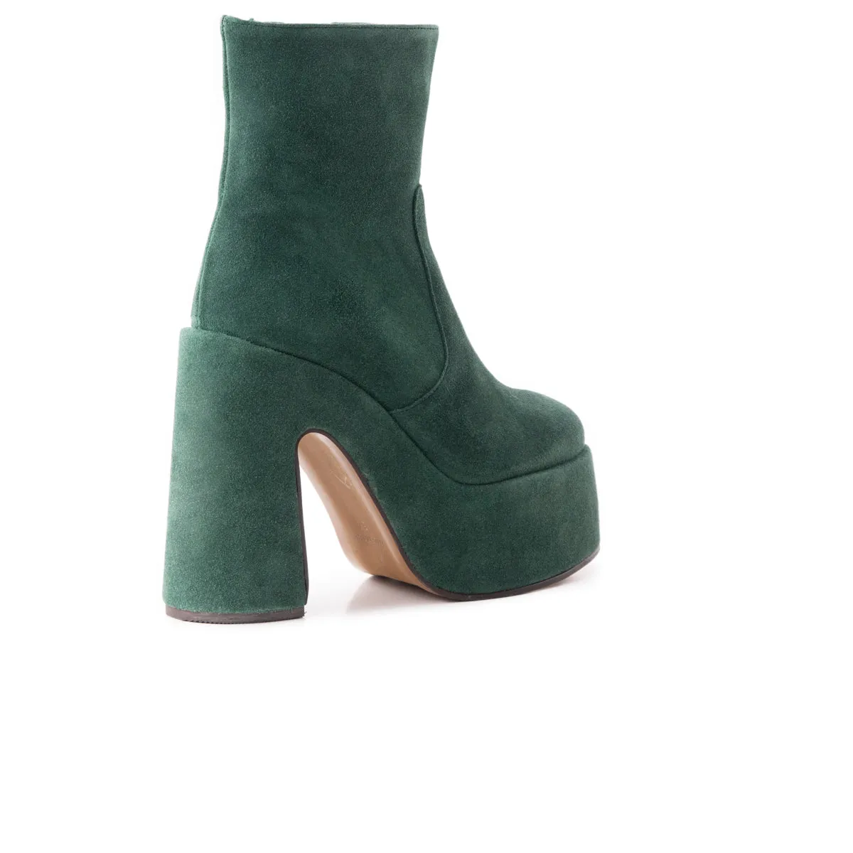 Daze Dark Green Suede Ankle Boots Ladies Sale