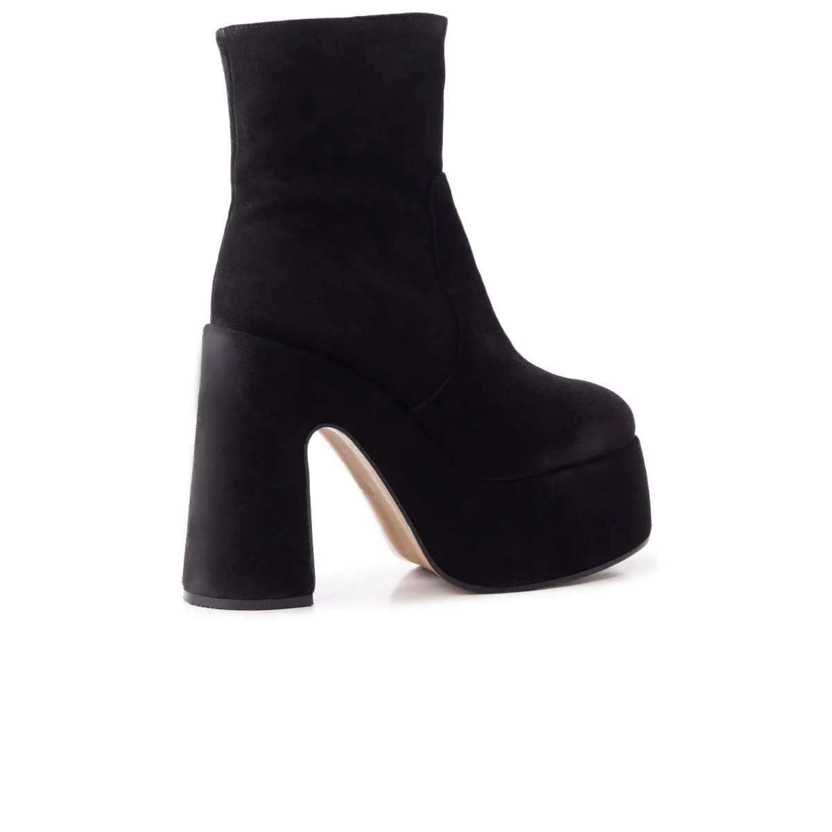 Fur Trim Lace Up Ankle Boots Daze Black Suede