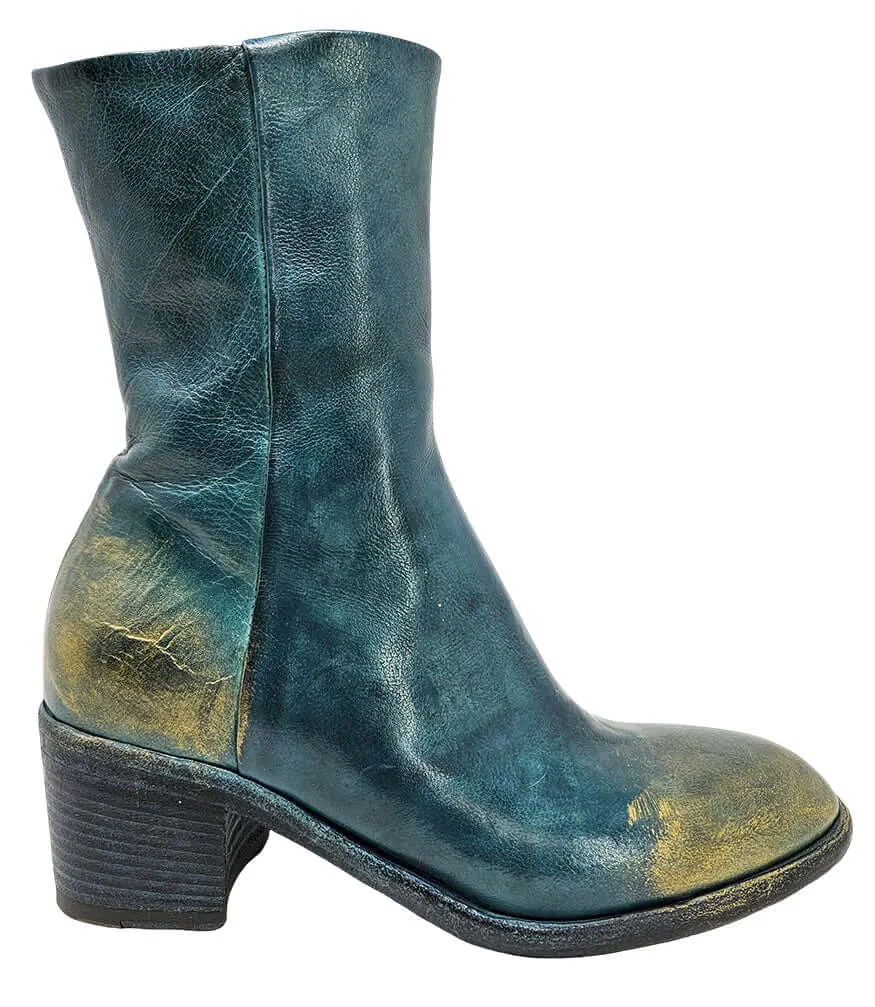 Sprain Ankle Boot Teal Hand Rubbed Ankle Boot