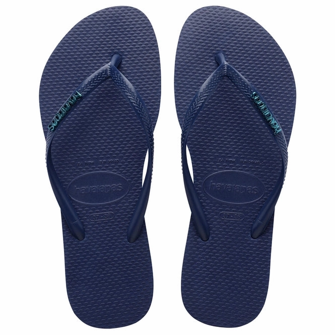 Chopos Slippers SLIM LOGO METALLIC - NAVY BLUE.NAVY BLUE