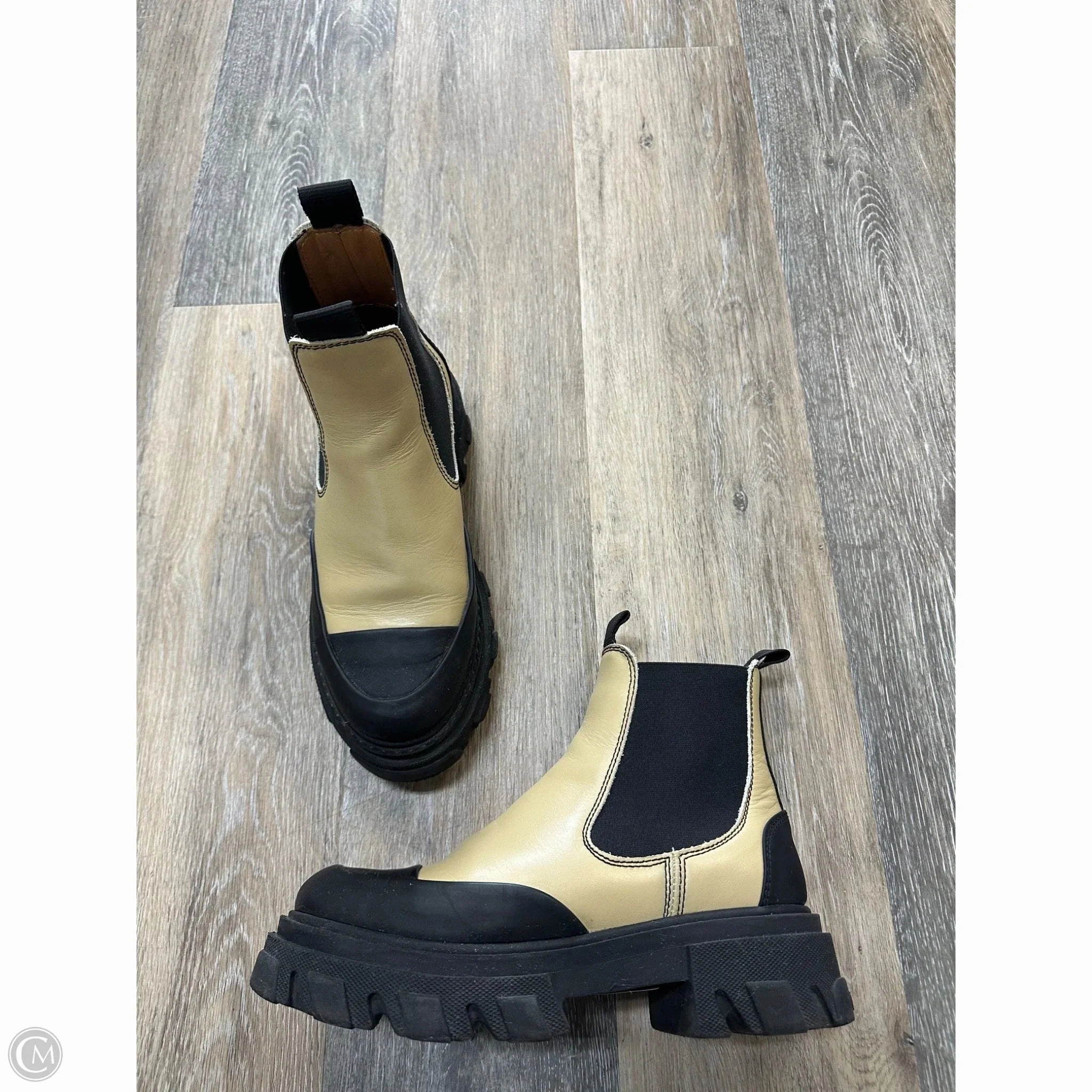 Boots Combat By Ganni In Cream, Size: 8 Avellini Combat Boots