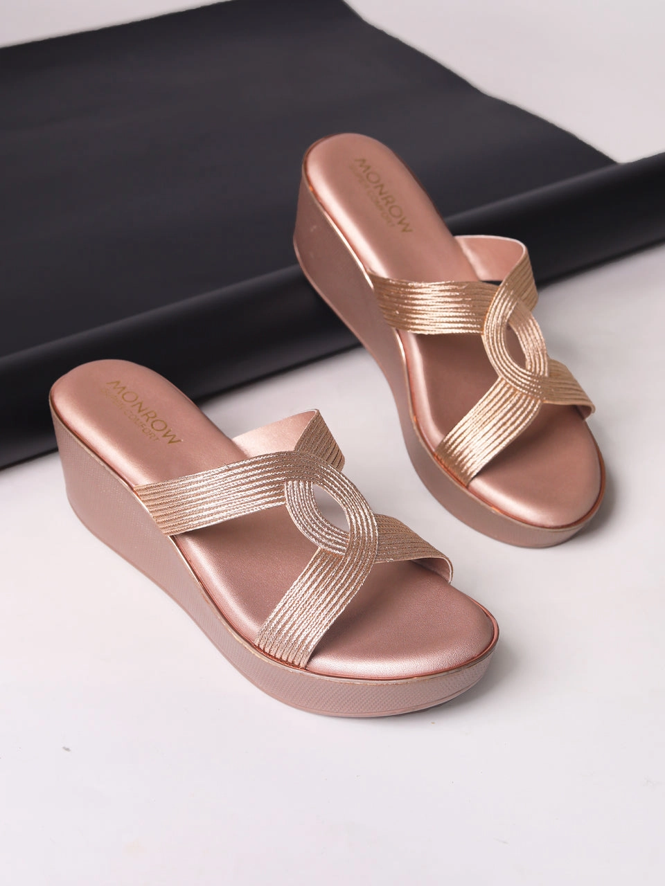 Tinley Rose Gold Flatform Heels Heel Crocs