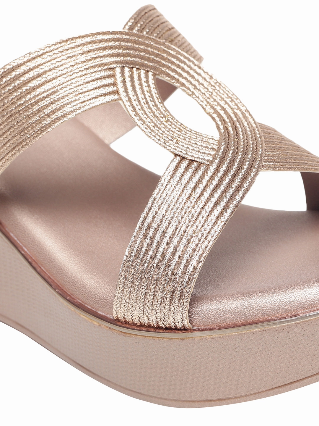 Tinley Rose Gold Flatform Heels Petite High Heel Shoes