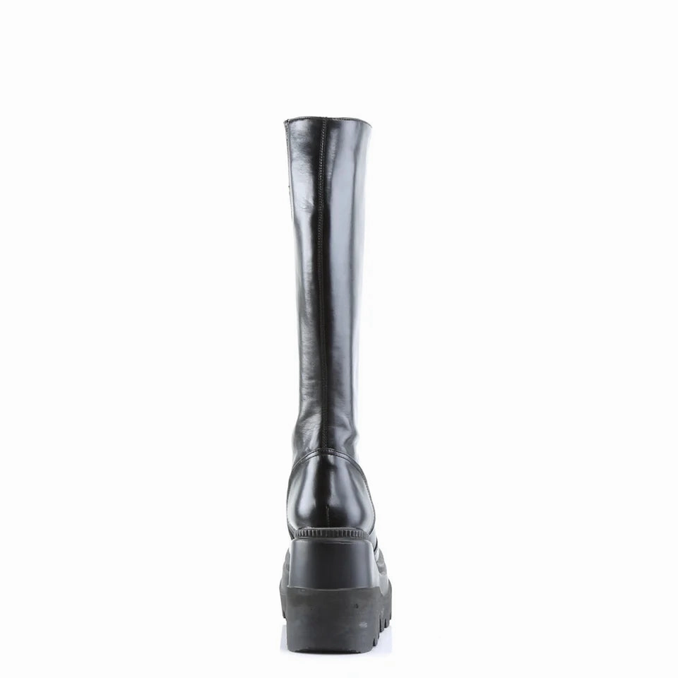 High Heeled Lesbians SHAKER-100 BLACK VEGAN LEATHER