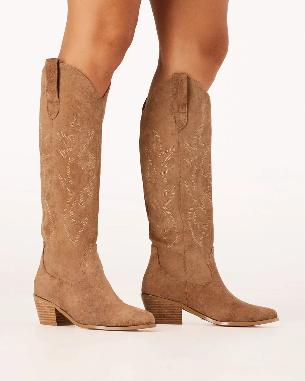Clear Boots URSON - DARK TAN SUEDE