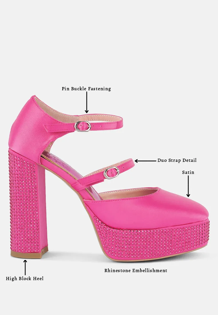 shiver rhinestones embellished platform mary jane sandals Unstructured Shoes Mary Jane