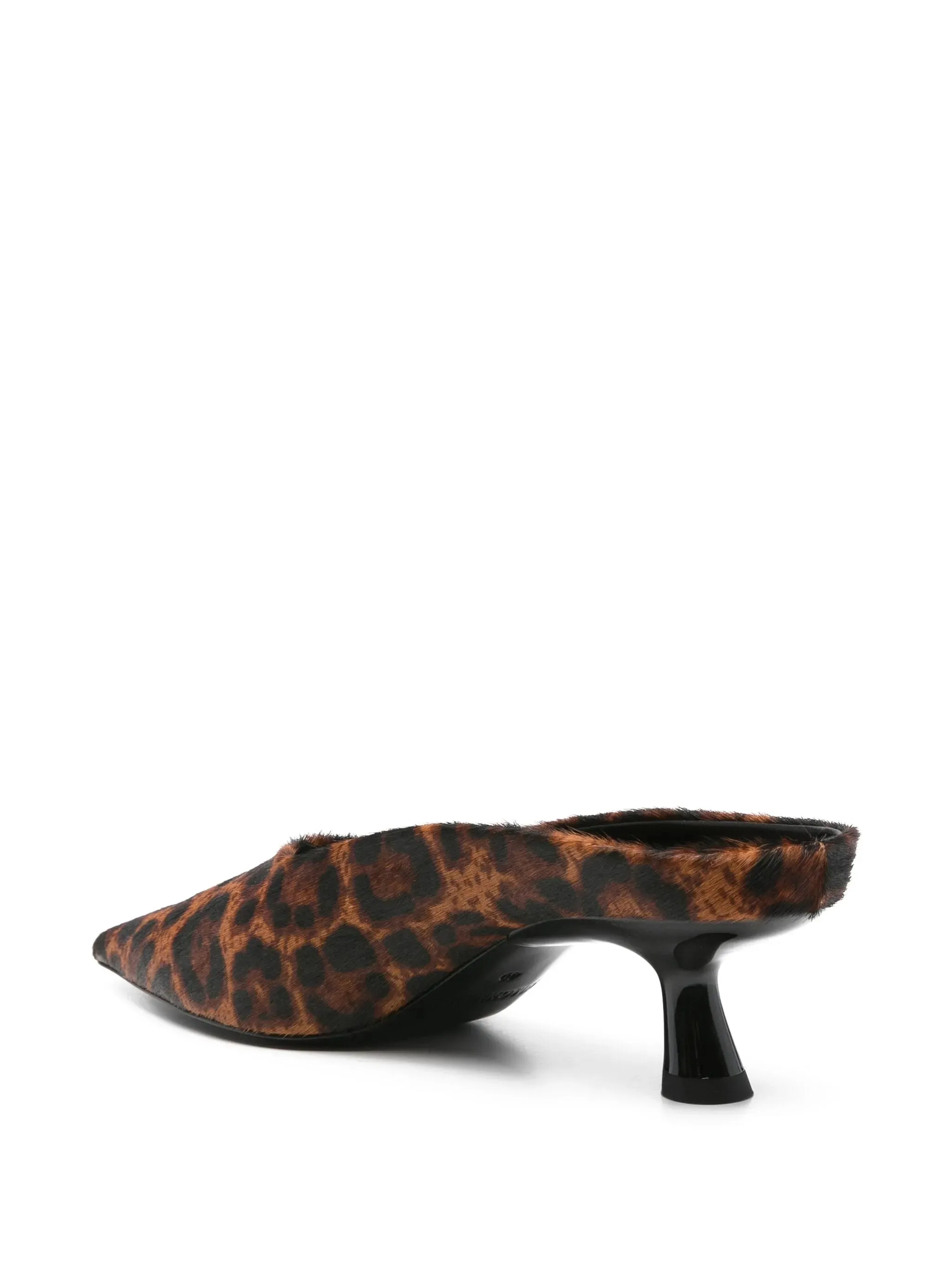 leather heeled mules Mule Shoes Fur