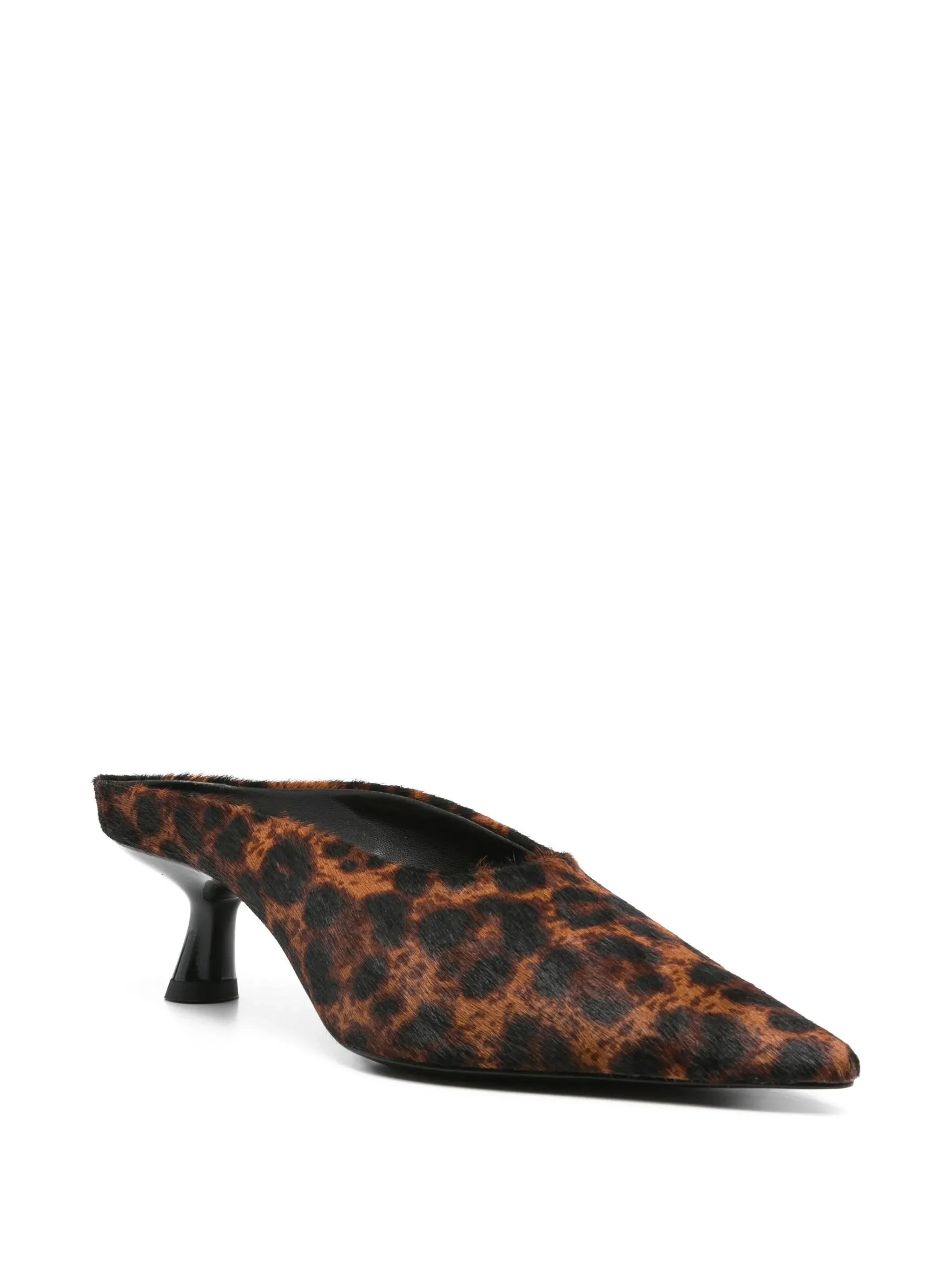 leather heeled mules Designer Clogs And Mules