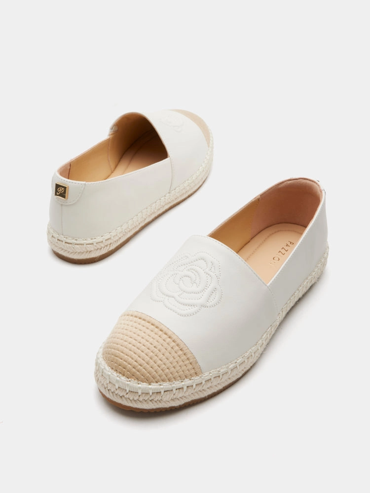 Brea Embossed Espadrille Flats Easy Street Espadrille Shoes