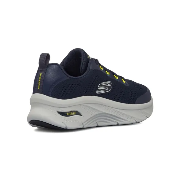 Skechers scarpa sneakers da uomo Relaxed Fit Arch Fit D'Lux Sumner 232502/NVLM blu limone Create Your Own Sneakers