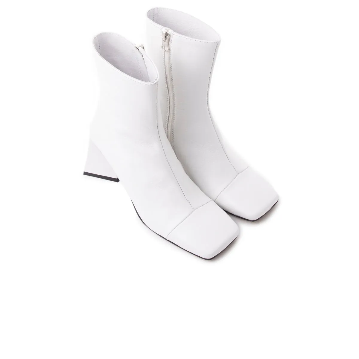 Horgen White Leather Tabi 60mm Leather Ankle Boots