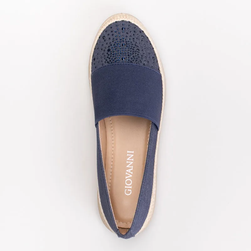 Best Flat Shoes For Pregnancy Slip On With Broad Elastic And Rhinestone Detail