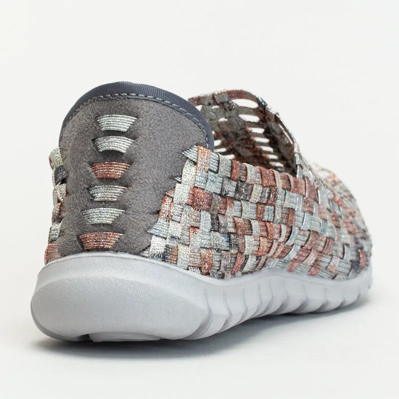 Running Shoes Flat Feet Slip On Woven Shoe