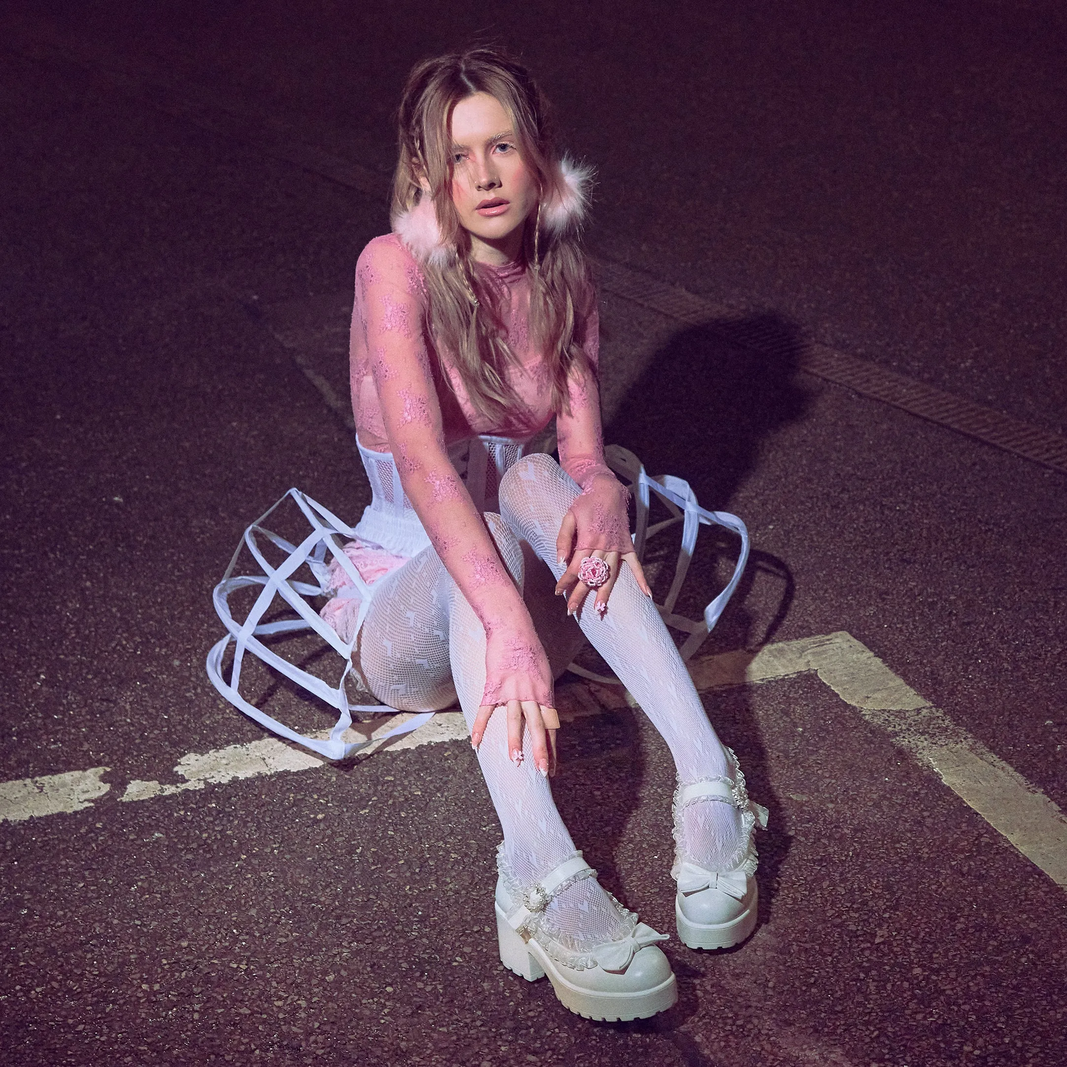 Cherry Mary Jane Shoes Tira Ruffle Mary Janes  Porcelain Delights Edition