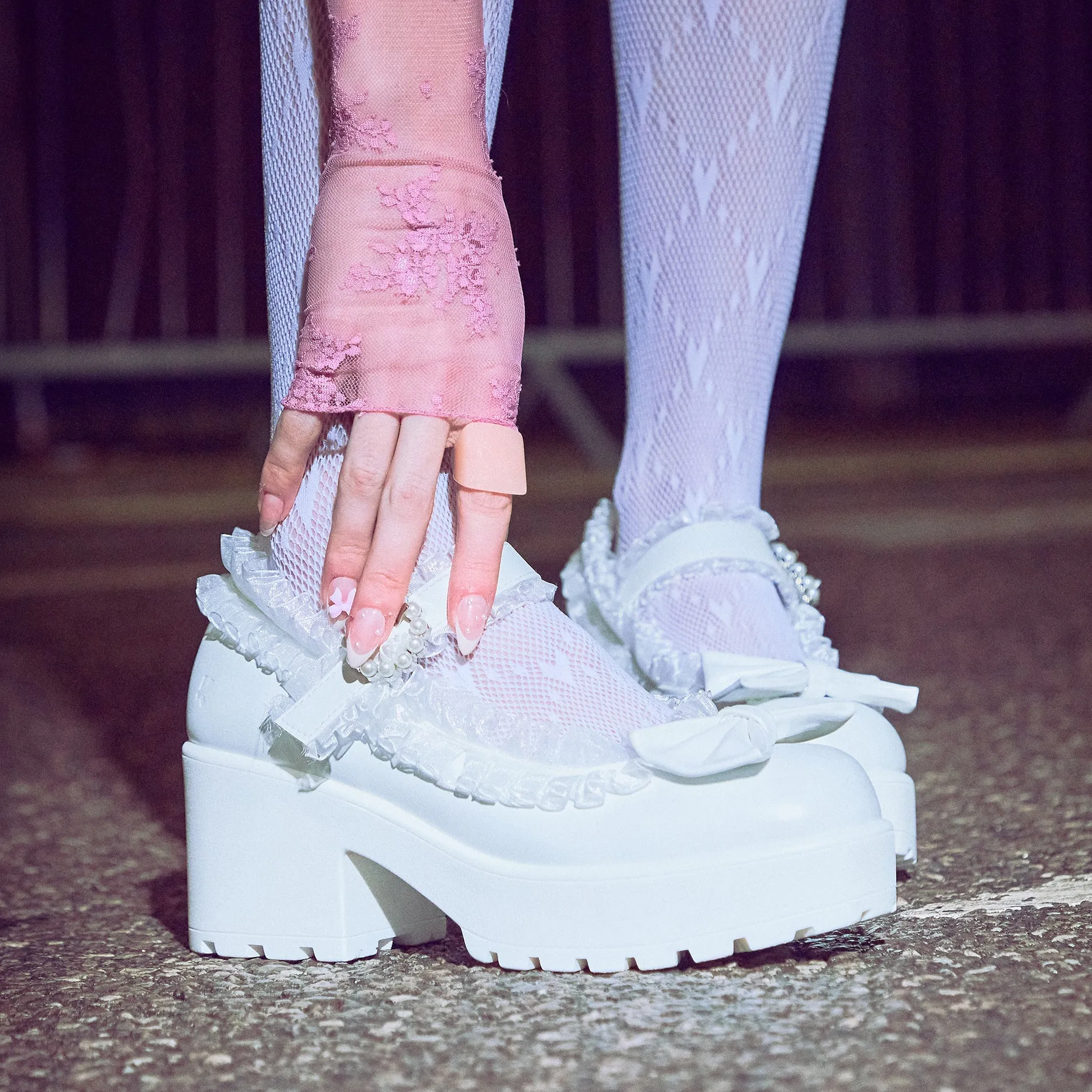 Custom Made Mary Jane Shoes Tira Ruffle Mary Janes  Porcelain Delights Edition