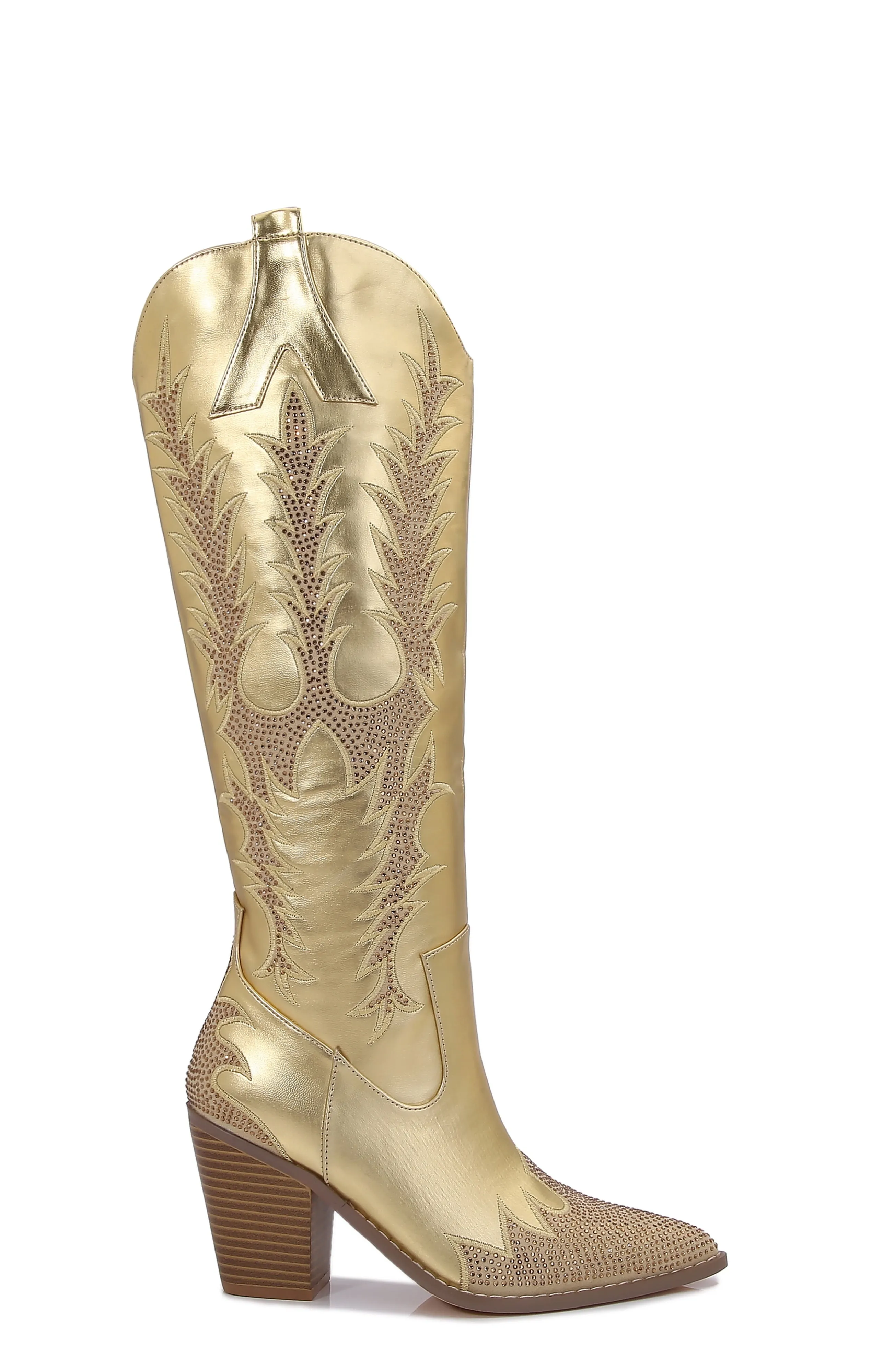 Walmart Snow Boots BIRCH Gold Metallic Cowboy Boot