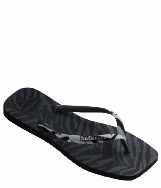Felt Clog Slippers HAVAIANAS SLIM SQUARE VELVET - BLACK