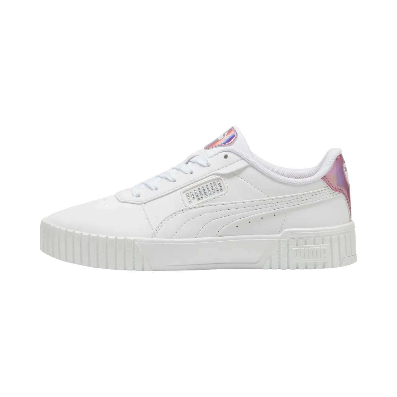 Puma scarpa sneakers da donna Carina 2.0 GirlPower 395095-01 bianco-argento Sneakers And Stuff