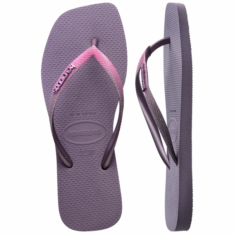 HAVAIANAS SLIM SQUARE GLITTER  - MALVE Silver Slippers Wizard Of Oz