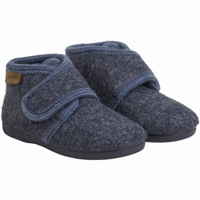 Oh Dem Golden Slippers Song En Fant Navy Melange Slippers Wool Velcro