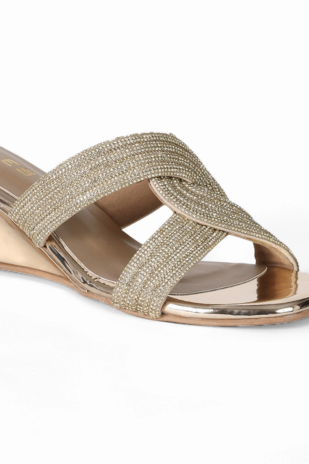 Dominatrix In High Heels SOLES Ethnic Embellished Small Wedge Heel Slip-on