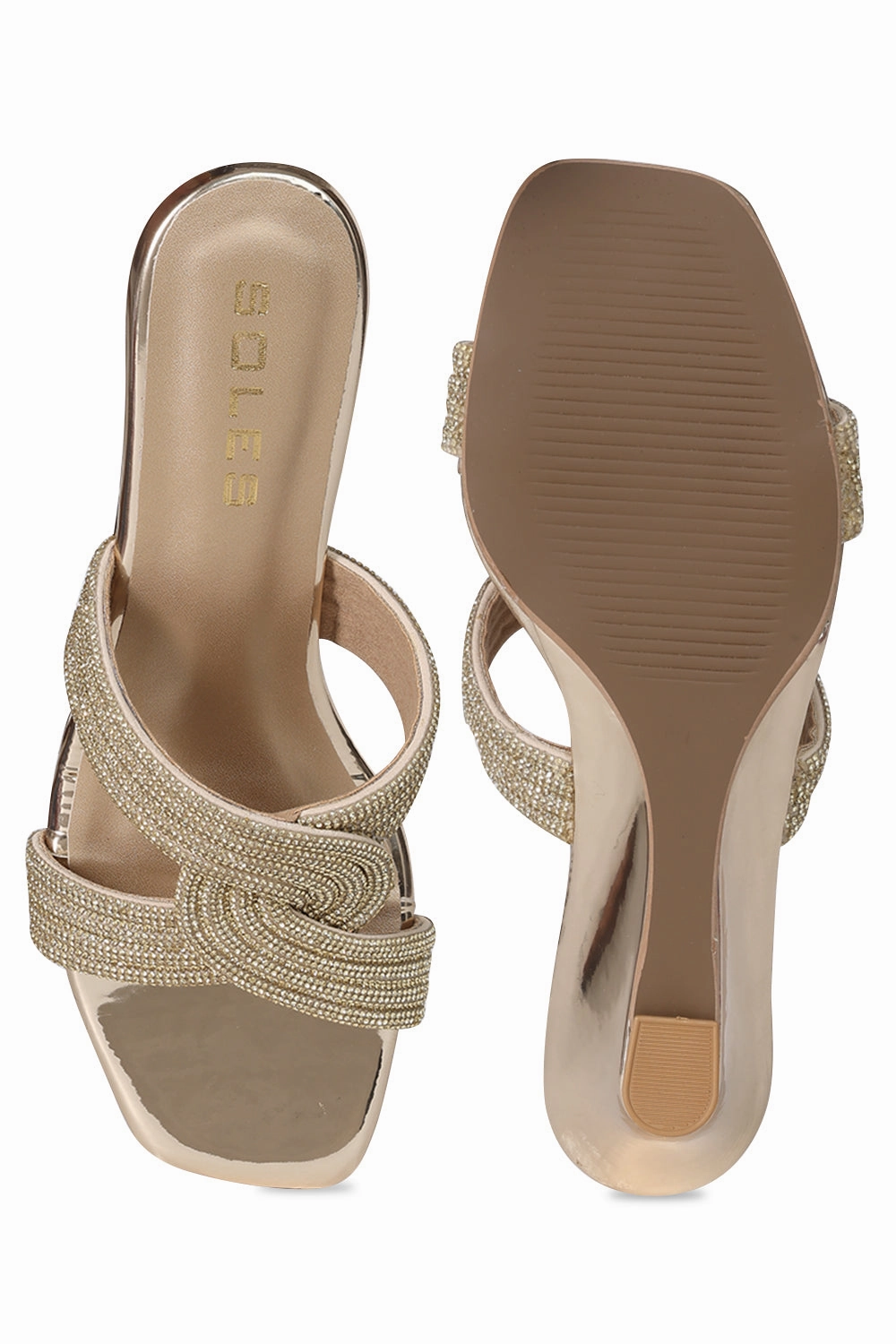 SOLES Ethnic Embellished Small Wedge Heel Slip-on Lady Gaga In High Heels