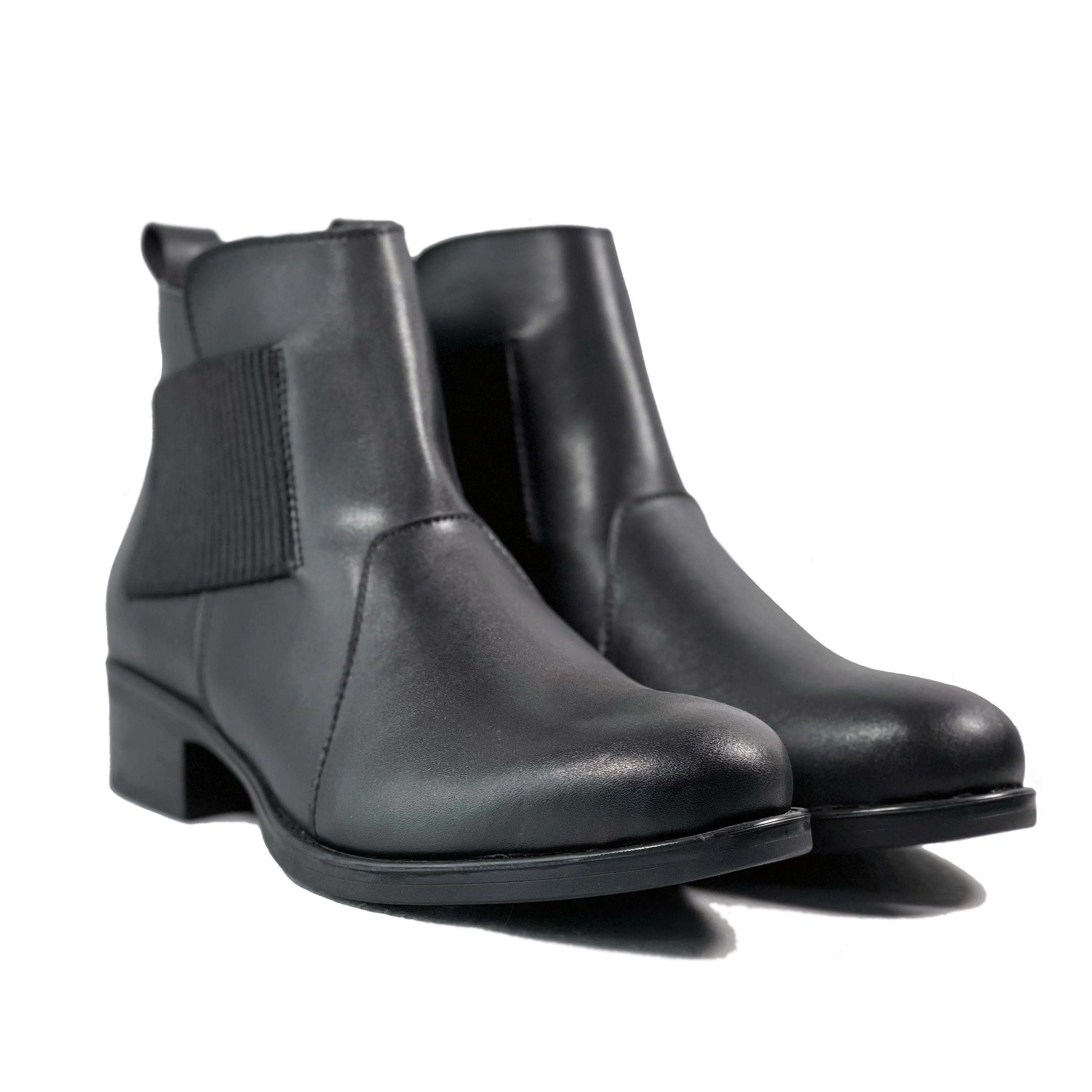40mm Chelsea Boots 'Sophie' vegan-leather Chelsea bootie by Zette Shoes - black