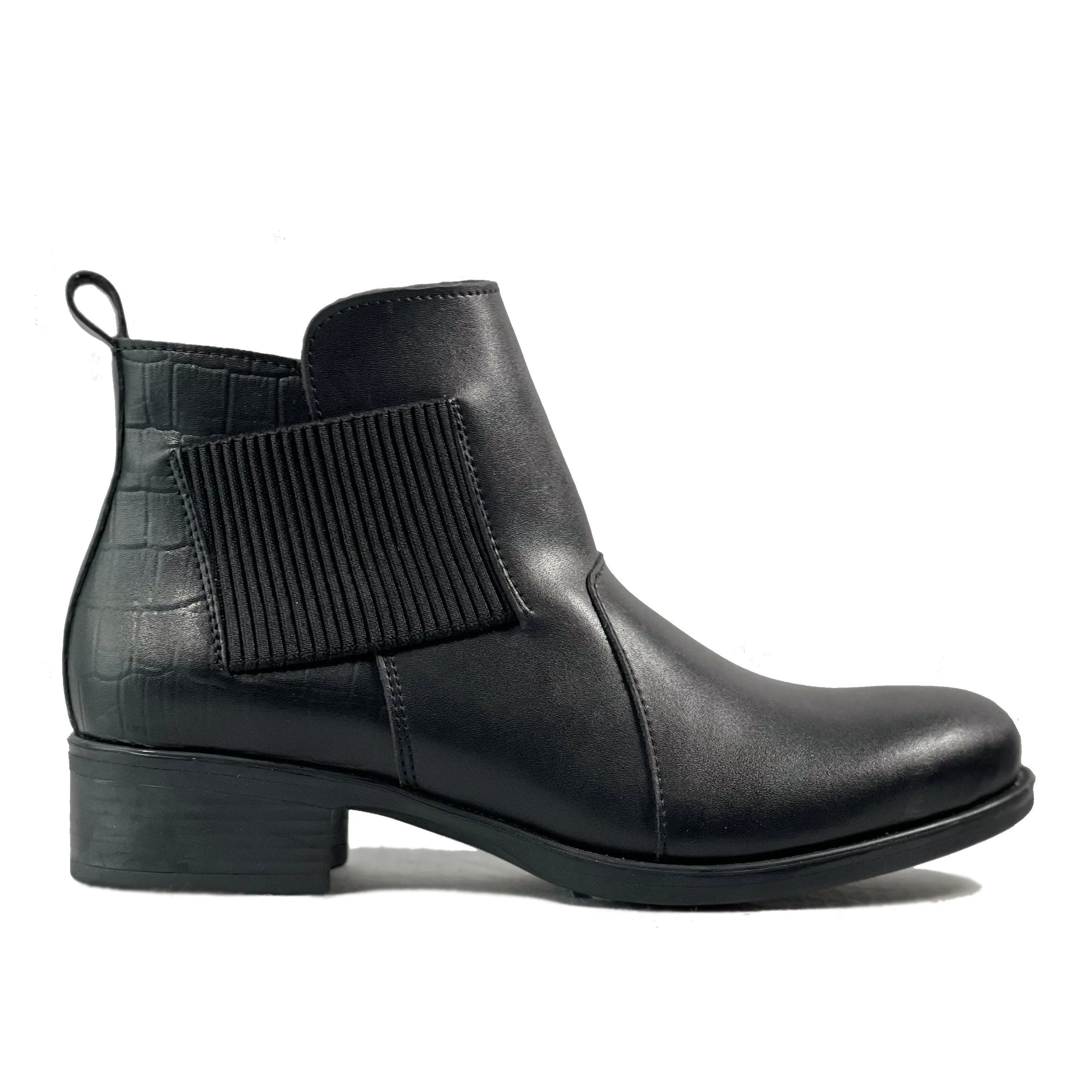 'Sophie' vegan-leather Chelsea bootie by Zette Shoes - black Next Chelsea Boots