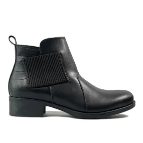 'Sophie' vegan-leather Chelsea bootie by Zette Shoes - black Chelsea Boots Tuxedo