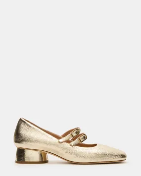 Cross Strap Mary Jane Shoes STAFFORD GOLD LEATHER