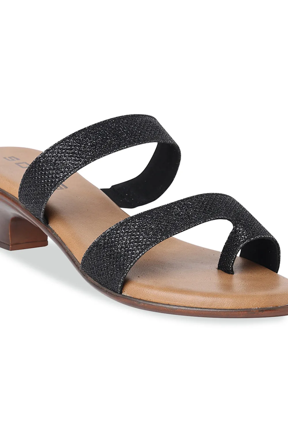 SOLES Crocodile Double Strapped Heels Metallic High Heels