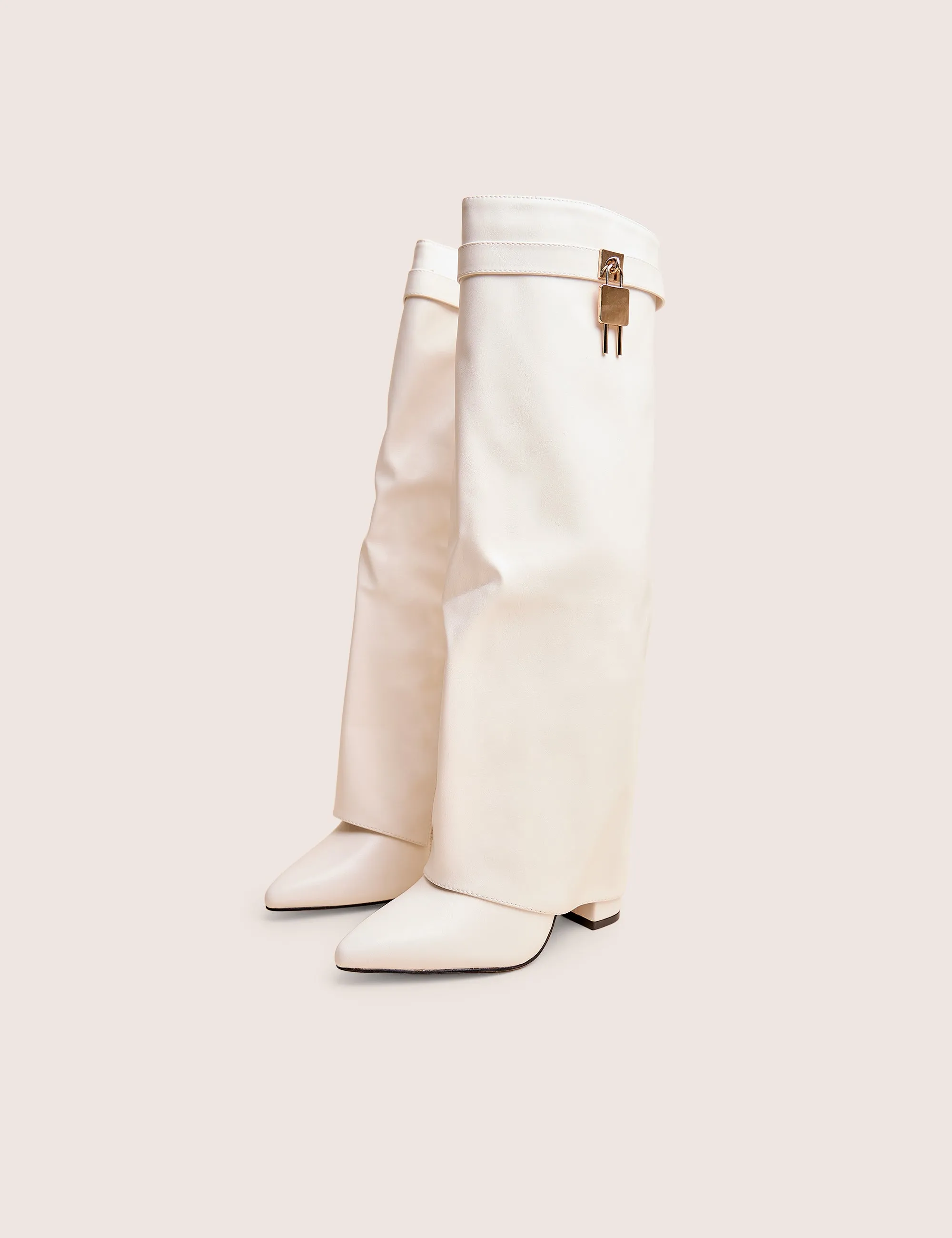 Knee High Zebra Print Boots Reese White Fold Over Pu Knee High Boots