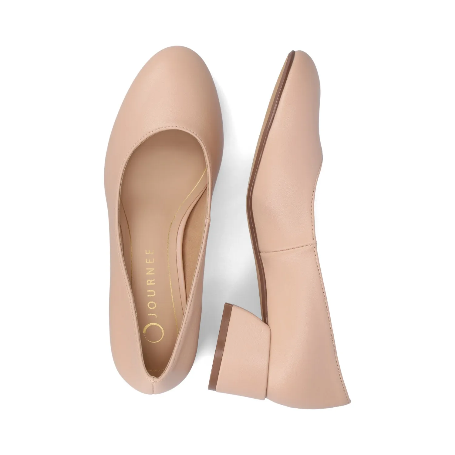 SAAR II VEGAN LEATHER PUMP HEELS IN WIDE Ballerina Heel Shoes