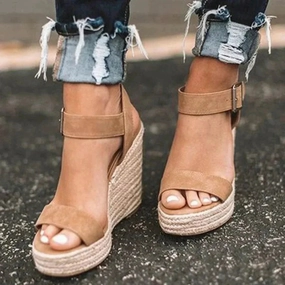 Chaussures Espadrilles De Créateur Aubrey Open-Toe Wedge Espadrilles