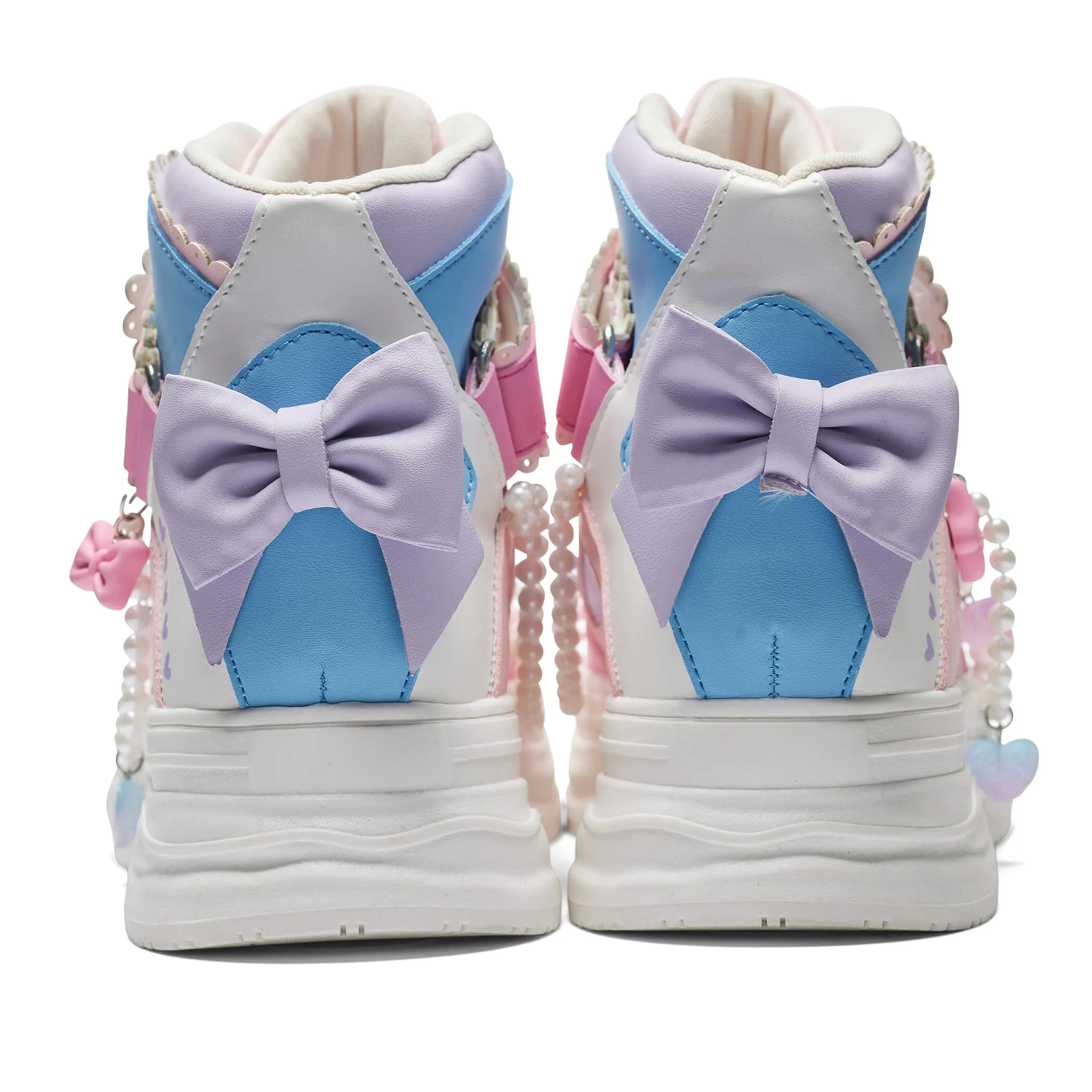 Sugar Wishes Chunky Hi Top Trainers - Pastel Multi Ballet Platform Mary Jane Shoe