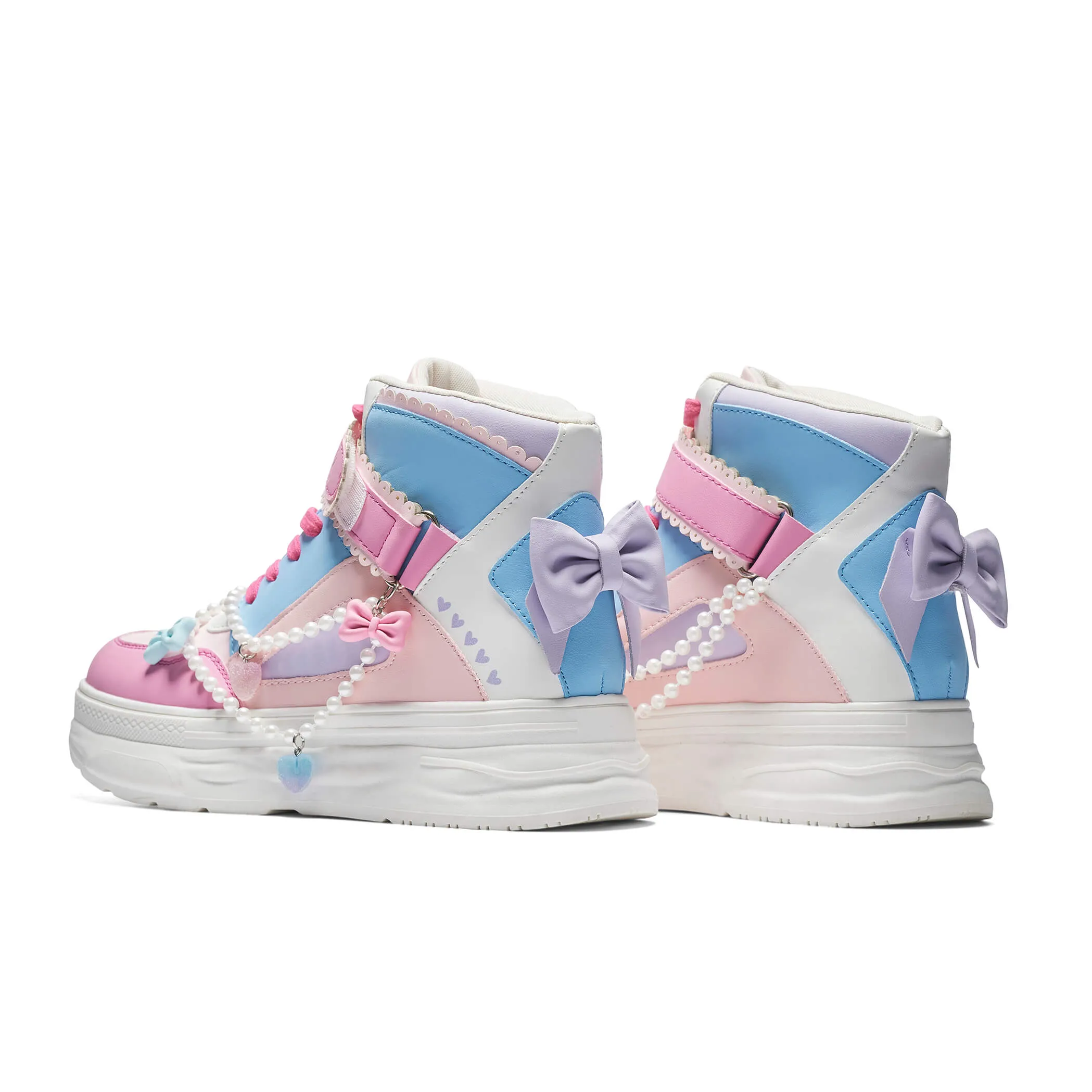 Mary Jane Shoes Girl Size 13 Sugar Wishes Chunky Hi Top Trainers - Pastel Multi