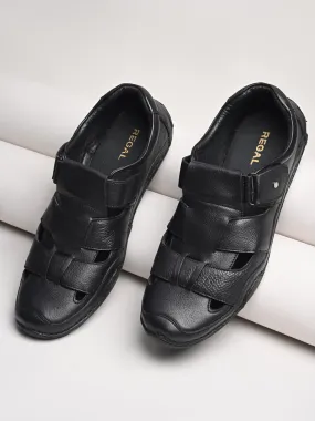 Regal Black Men Leather Casual Fisherman Sandals Sam Edelman Espadrille Slide