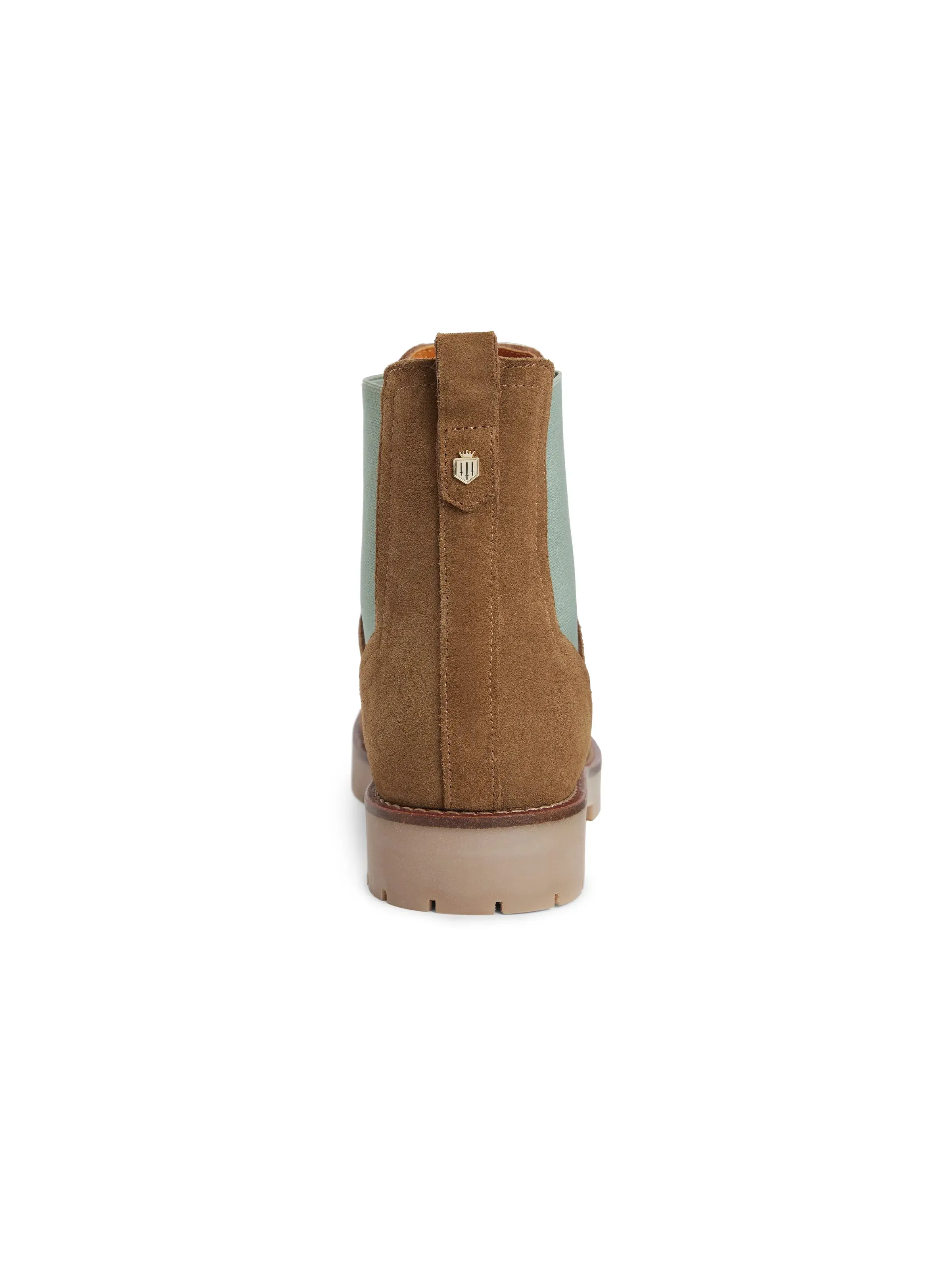 Beatle Bogun Leather Chelsea Boots Summer Boudica - Tan Suede and Mint