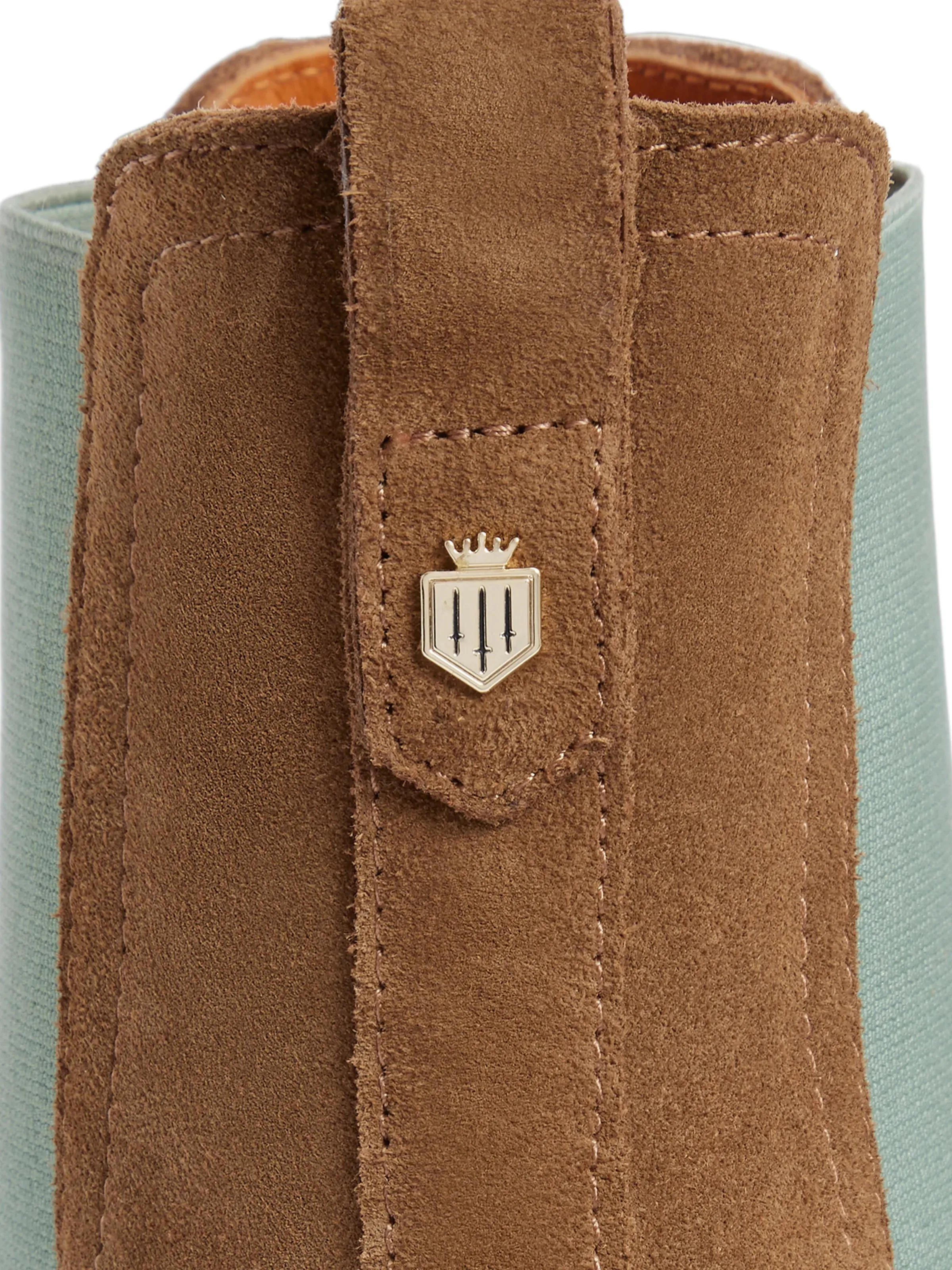 Summer Boudica - Tan Suede and Mint Fall Chelsea Boots