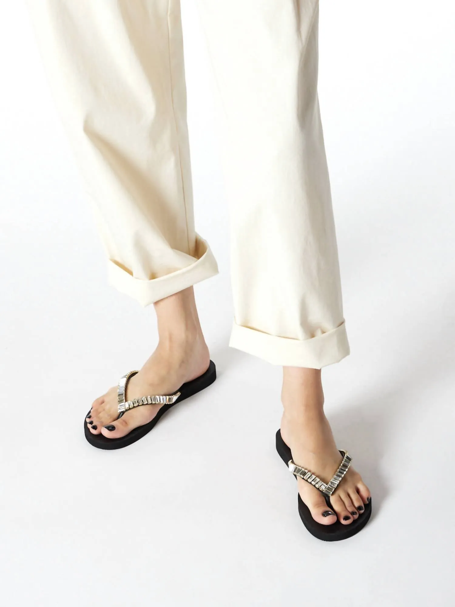 Flip Flops Natural Rubber Oxnard Sandal In Black / Clear