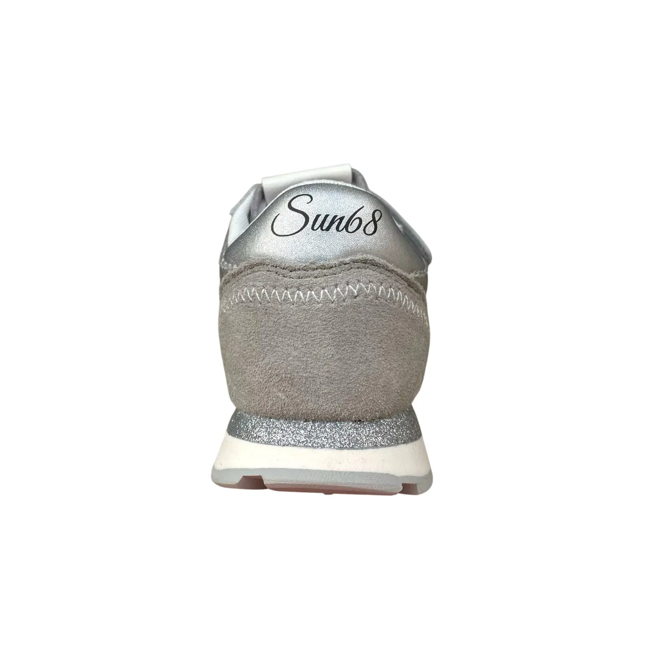 Sun68 scarpa sneakers in pelle con laccio elastico e stappo da bambina Big Ally Z35408K 44 argento Qc Cloud Sneakers