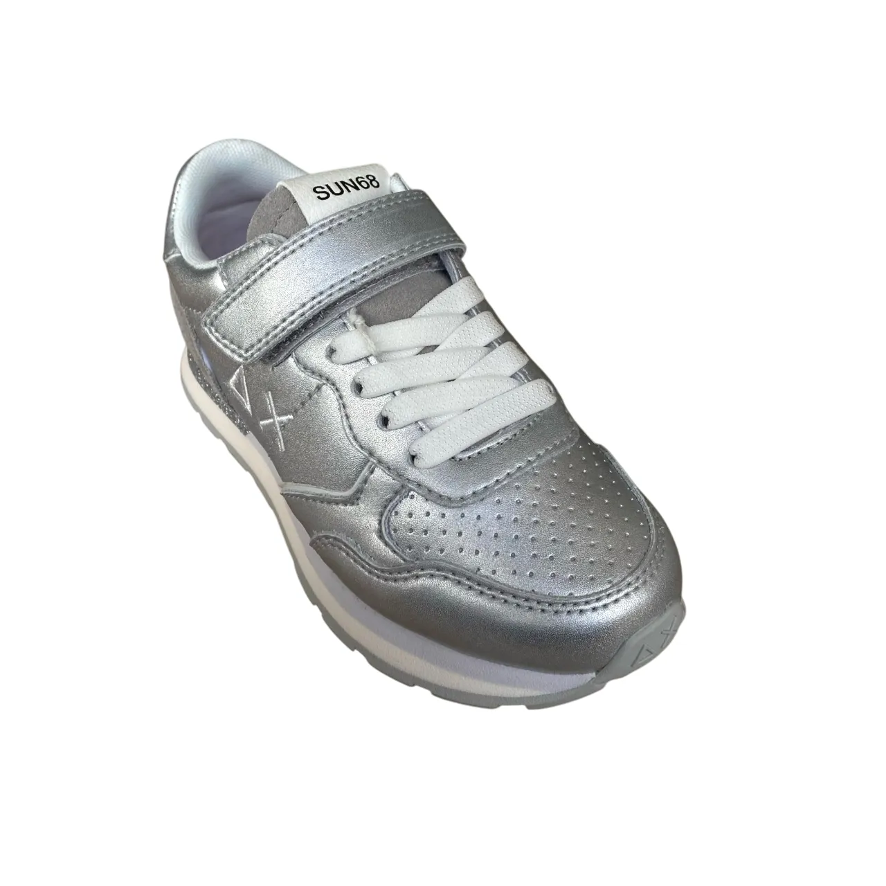 Sun68 scarpa sneakers in pelle con laccio elastico e stappo da bambina Big Ally Z35408K 44 argento Best Sneakers For Concrete