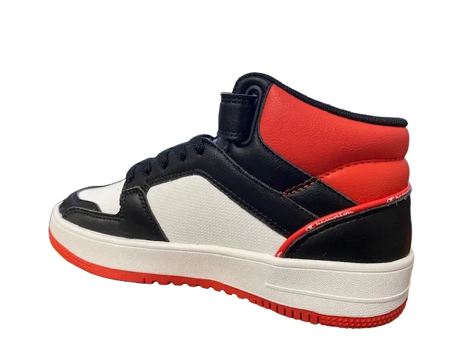 Champion Scarpa alta da bambino con laccio e strappo Rebound 2.0 Mid S32413 KK003 black-navy-red Made Shoes Sneakers