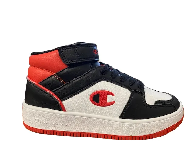 Champion Scarpa alta da bambino con laccio e strappo Rebound 2.0 Mid S32413 KK003 black-navy-red Supreme Sneakers
