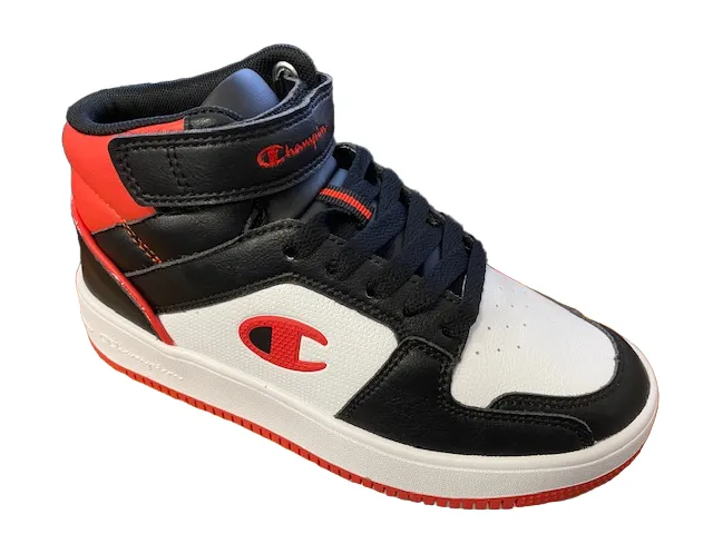 Champion Scarpa alta da bambino con laccio e strappo Rebound 2.0 Mid S32413 KK003 black-navy-red Sneakers Gabbana